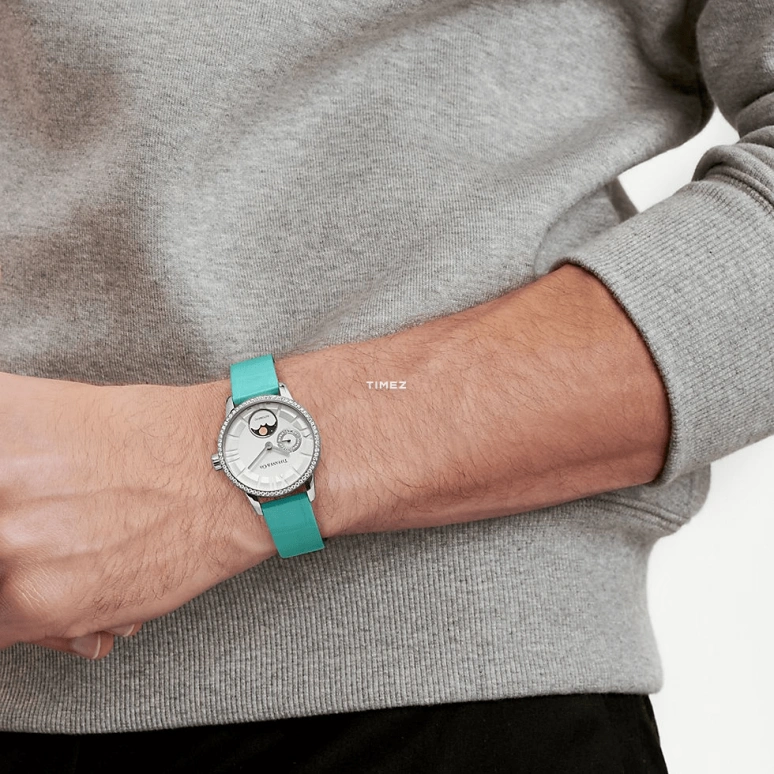 蒂芙尼,Atlas® 34毫米,34毫米,不锈钢,白色,自动上弦,月相,圆形,74627048