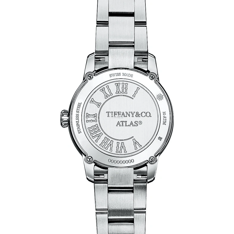 蒂芙尼,Atlas® 29毫米,29毫米,不锈钢,蓝色,石英,太阳能充电,圆形,75417527