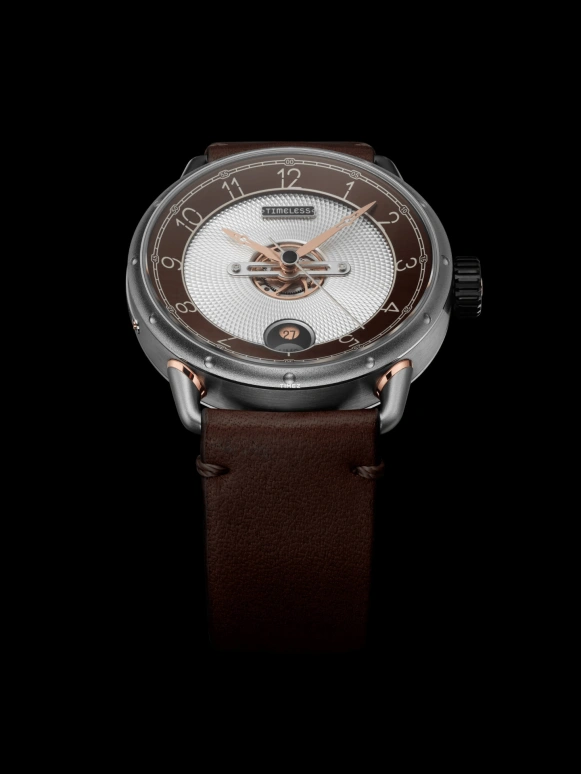 Timeless,其它 41.50毫米,41.50毫米,不锈钢,棕色,白色,自动上弦,日历,44小时,003 GR,003 GR-W-BR