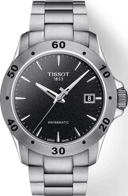 Tissot,V8 42.50mm,42.50mm,Stainless Steel,Black,Automatic,Date,72hours,T106,T106.407.11.051.00