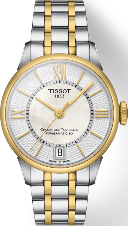 Tissot,Chemin Des Tourelles 32mm,32mm,Stainless Steel,White,Automatic,Day,80hours,T099,T099.207.22.118.00