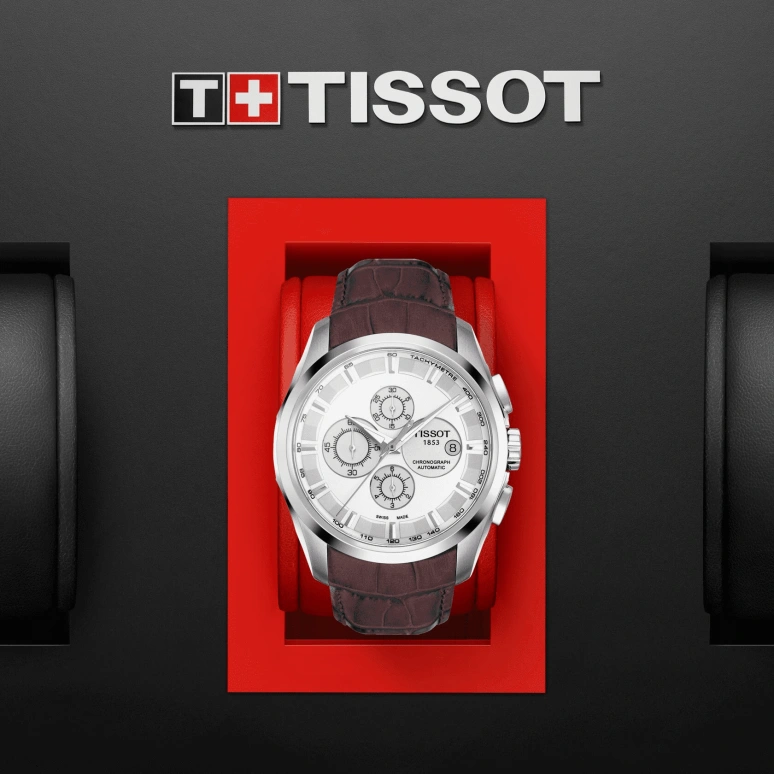 Tissot,Couturier 43mm,43mm,Stainless Steel,Silver,Automatic,Chronograph,Date,Anti-magnetic,T035,T035.627.16.031.00