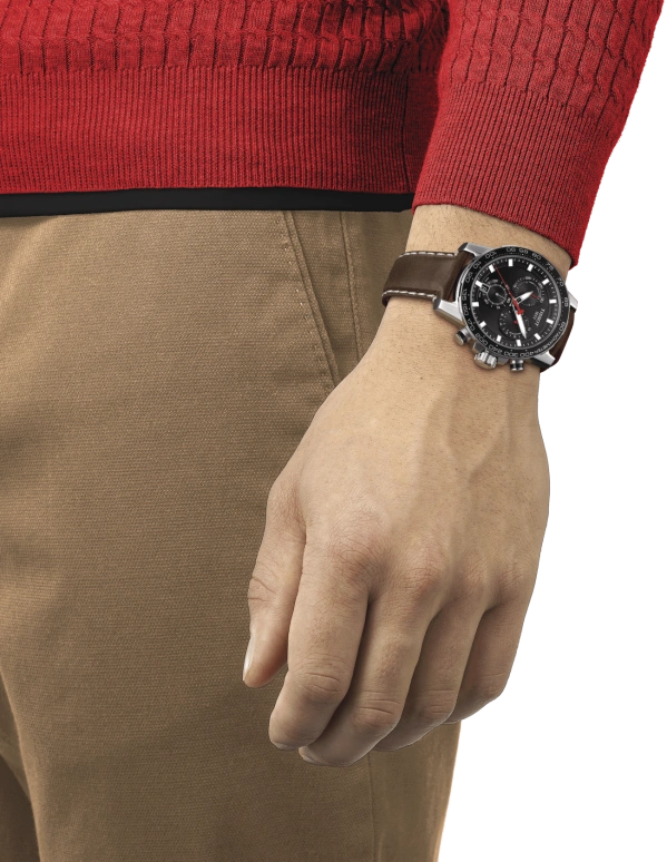 Tissot,Supersport 45.50mm,45.50mm,Aluminium,Stainless Steel,Black,Quartz,Chronograph,Date,Rattrapante,T125,T125.617.16.051.01