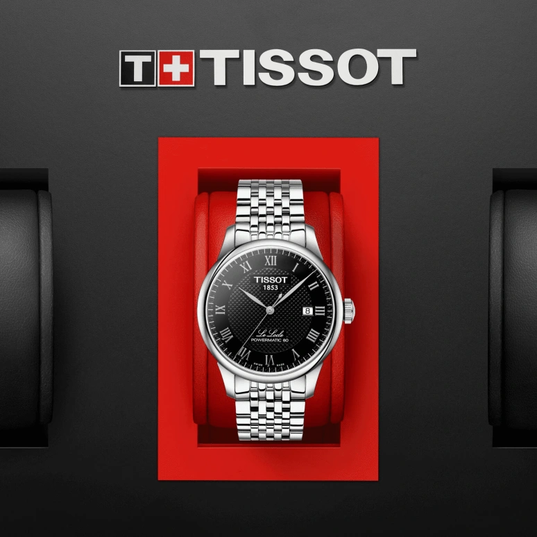 Tissot,Le Locle 39.30mm,39.30mm,Stainless Steel,Black,Automatic,Chronograph,Date,Hollow Out,T006,T006.407.11.053.00