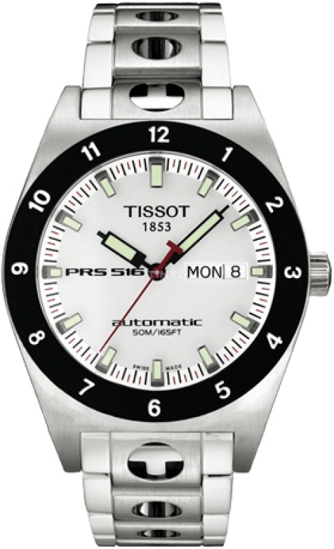 Tissot,PRS 516 40mm,40mm,Silver,Automatic,Chronograph,Date,Day,T91,T91.1.483.31