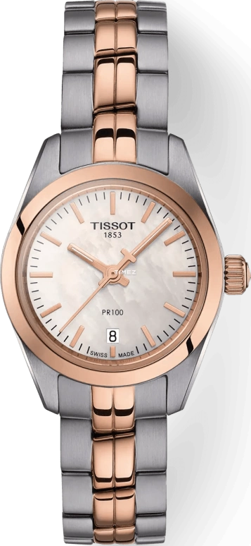 Tissot,PR 100 25mm,25mm,Stainless Steel,White,Quartz,Day,26280hours,T101,T101.010.22.111.01