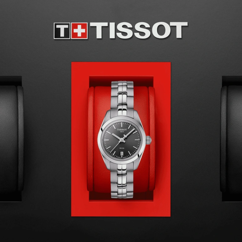 Tissot,PR 100 25mm,25mm,Stainless Steel,Grey,Quartz,Date,26280hours,T101,T101.010.11.061.00