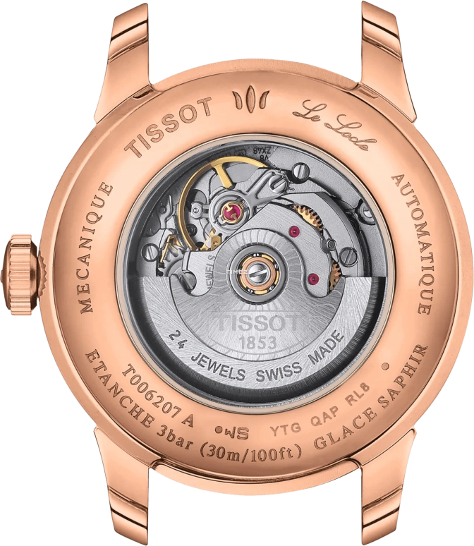 天梭,力洛克 29毫米,29毫米,精钢,绿色,自动上弦,日历,蓝宝石,水晶玻璃,T006,T006.207.33.096.00