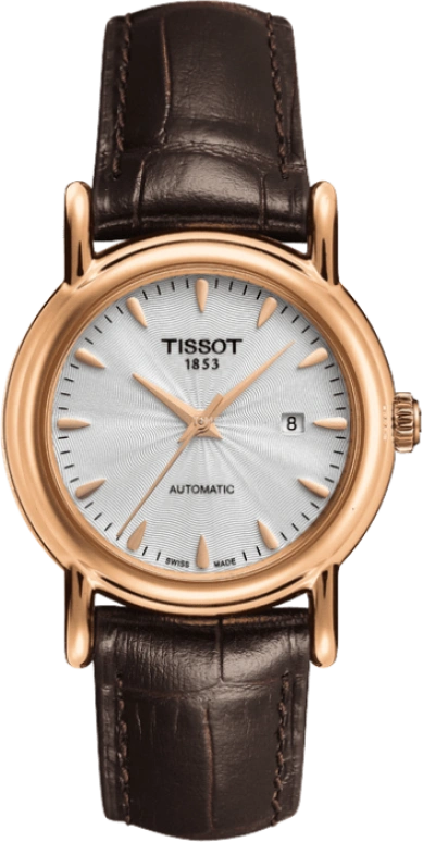 Tissot,Carson 29.70mm,29.70mm,Rose Gold,Silver,Automatic,Date,38hours,T907,T907.007.76.031.00