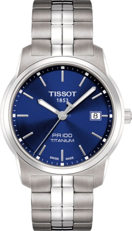 Tissot,PR 100 38mm,38mm,Titanium,Blue,Quartz,Date,26280hours,T049,T049.410.44.041.00