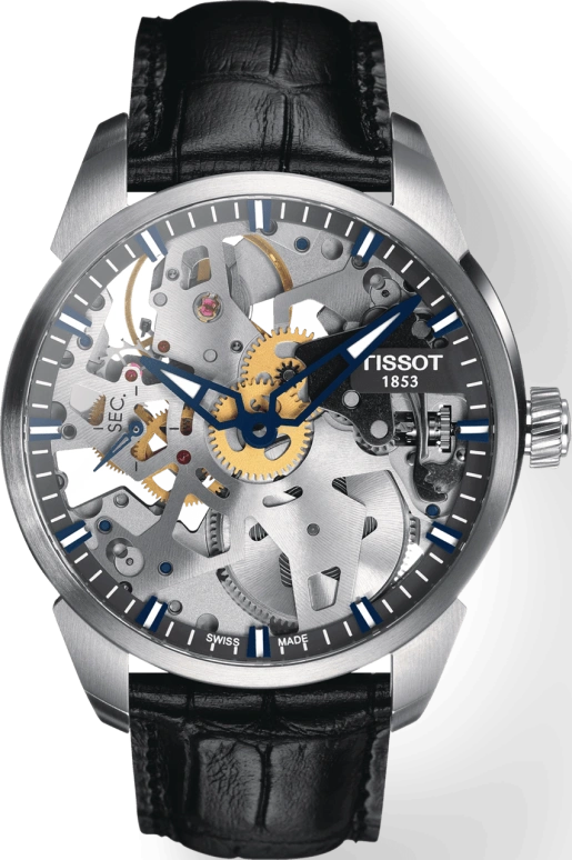 Tissot,T-Classic 43mm,43mm,Stainless Steel,Skeleton,Handwound,Hollow Out,46hours,T070,T070.405.16.411.00