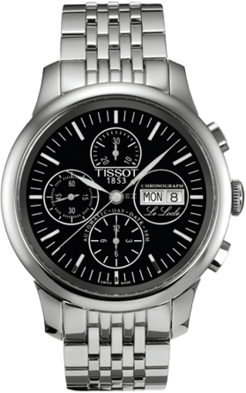 Tissot,Le Locle 42.30mm,42.30mm,Stainless Steel,Black,Automatic,Chronograph,Date,Day,T41,T41.1.387.51