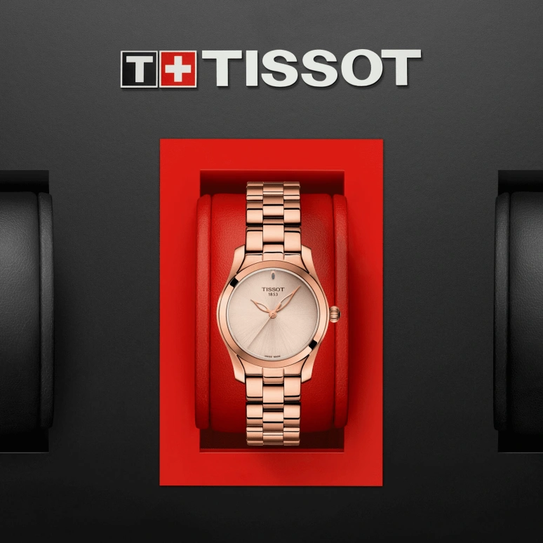 Tissot,T-Gold 30mm,30mm,Stainless Steel,Rose Gold,Gold,Quartz,26280hours,Sapphire,Crystal Glass,T112,T112.210.33.451.00