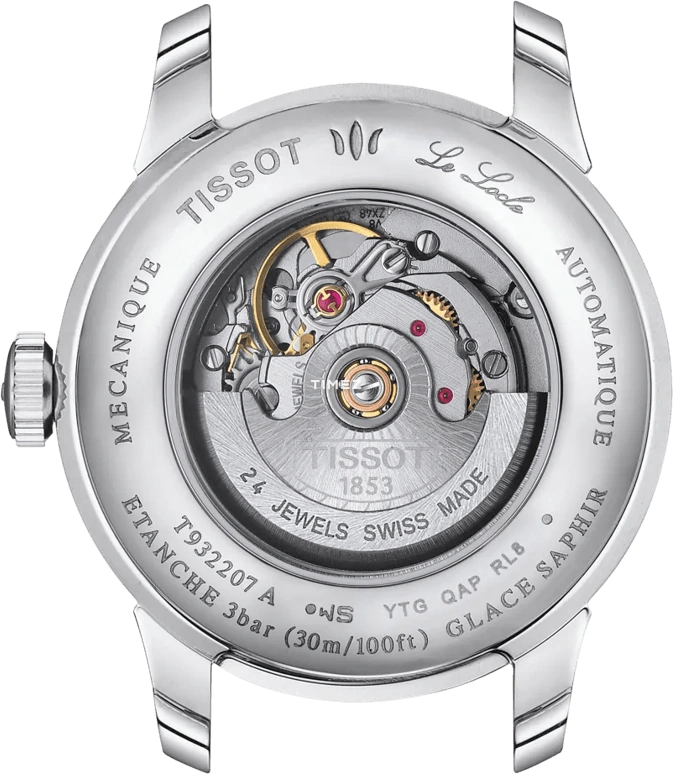 天梭,力洛克 29毫米,29毫米,精钢,玫瑰金,蓝色,自动上弦,日历,蓝宝石,水晶玻璃,T932,T932.207.46.046.00