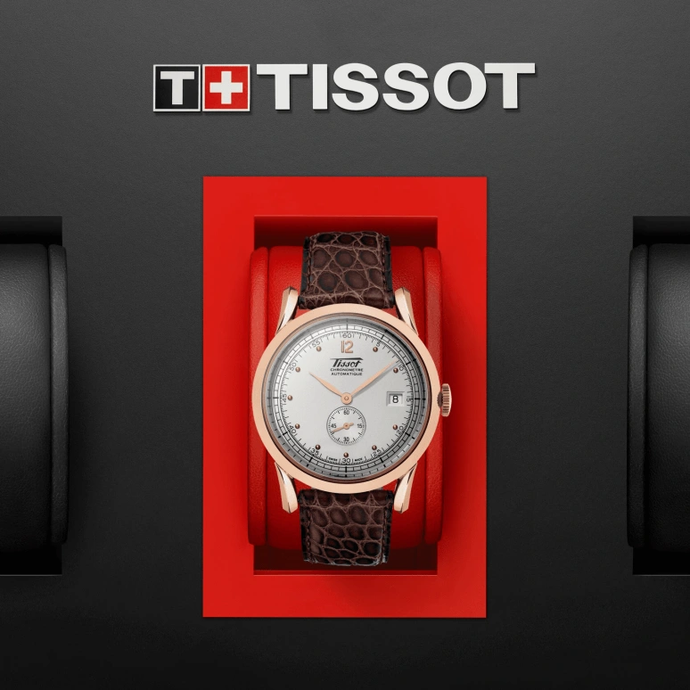 Tissot,Heritage 39.50mm,39.50mm,Rose Gold,Silver,Automatic,Date,42hours,T71,T71.8.440.31