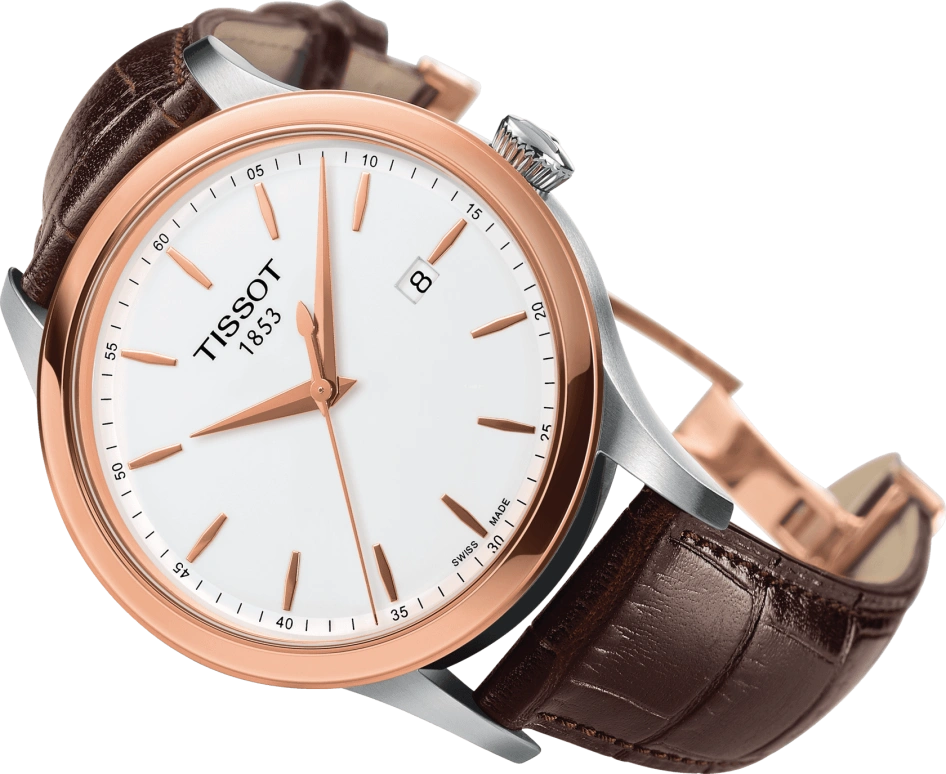 Tissot,T-Gold 41.50mm,41.50mm,Rose Gold,Stainless Steel,Silver,Quartz,Chronograph,Date,T912,T912.410.46.011.00