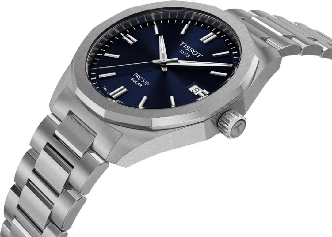 Tissot,PRC 100 39mm,39mm,Stainless Steel,Blue,Quartz,Day,Solar Charging,T151,T151.422.11.041.00