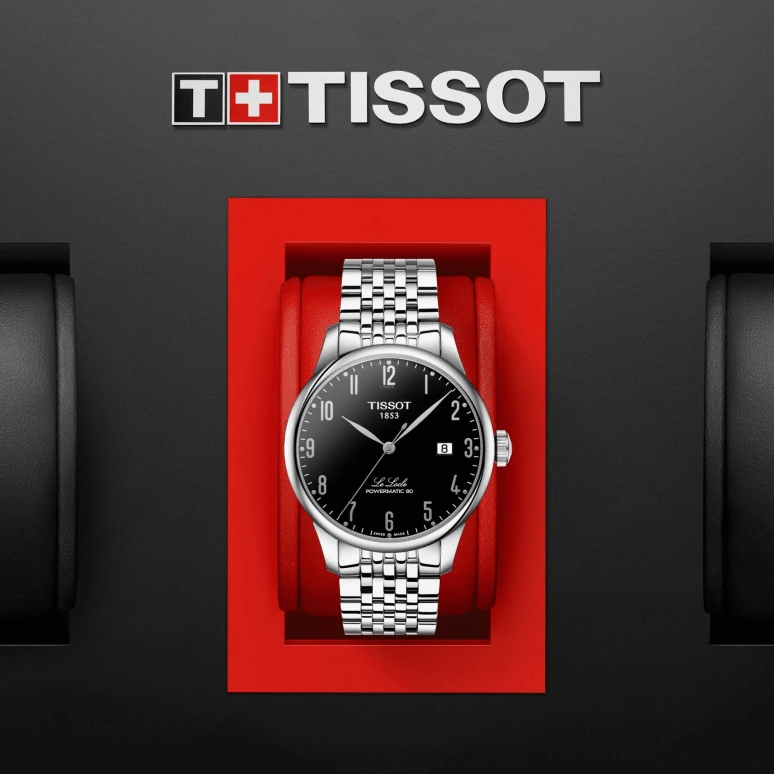 Tissot,Le Locle 39.30mm,39.30mm,Stainless Steel,Black,Automatic,Day,80hours,T006,T006.407.11.052.00