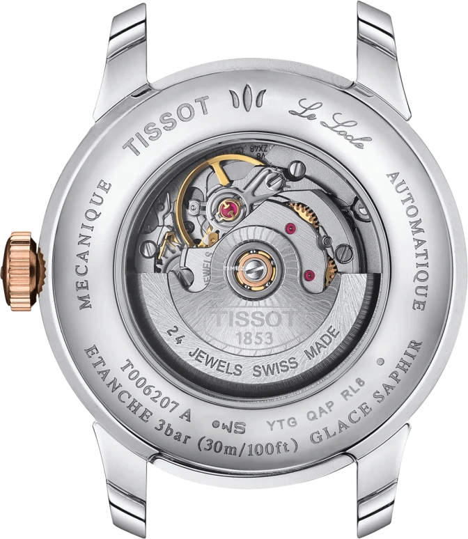 天梭,力洛克 29毫米,29毫米,精钢,绿色,自动上弦,日历,蓝宝石,水晶玻璃,T006,T006.207.22.096.00