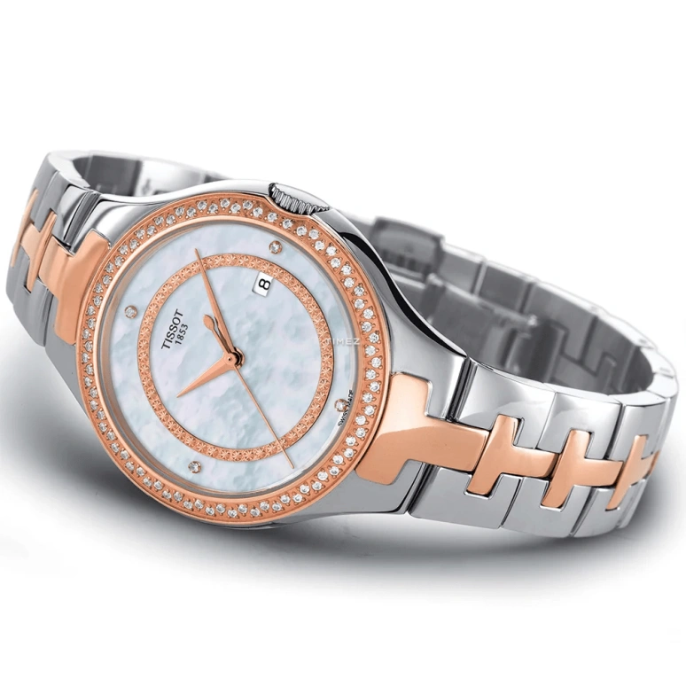 Tissot,T-Lady 41.50mm,41.50mm,Stainless Steel,Rose Gold,White,Quartz,26280hours,Sapphire,Crystal Glass,T082,T082.210.62.116.00