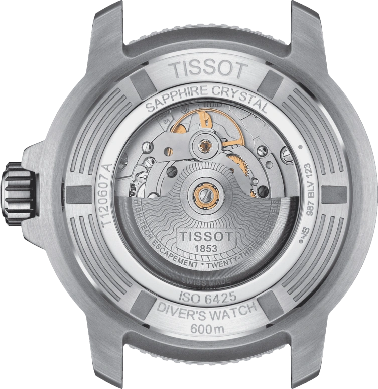 Tissot,Seastar 46mm,46mm,Ceramic,Stainless Steel,Grey,Automatic,Chronograph,Date,Hollow Out,T120,T120.607.17.441.00