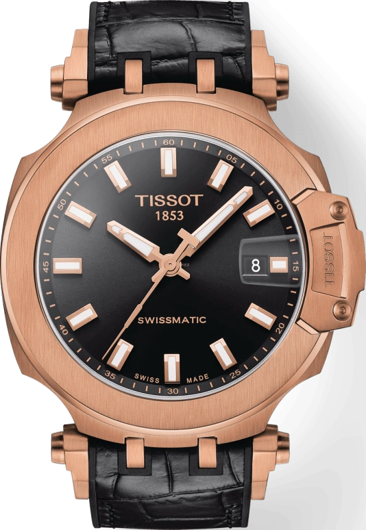 Tissot,T-Race 45mm,45mm,Rose Gold,Stainless Steel,Black,Automatic,Date,72hours,T115,T115.407.37.051.00