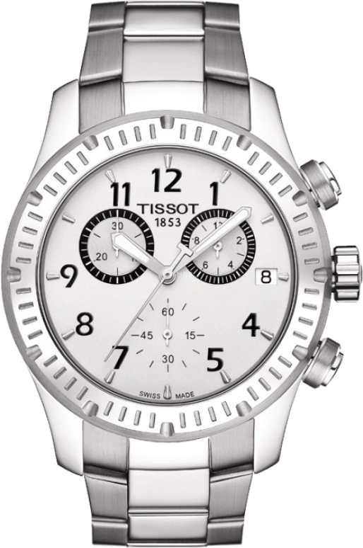 Tissot,V8 42.50mm,42.50mm,Stainless Steel,Silver,Quartz,Chronograph,Date,Rattrapante,T039,T039.417.11.037.00