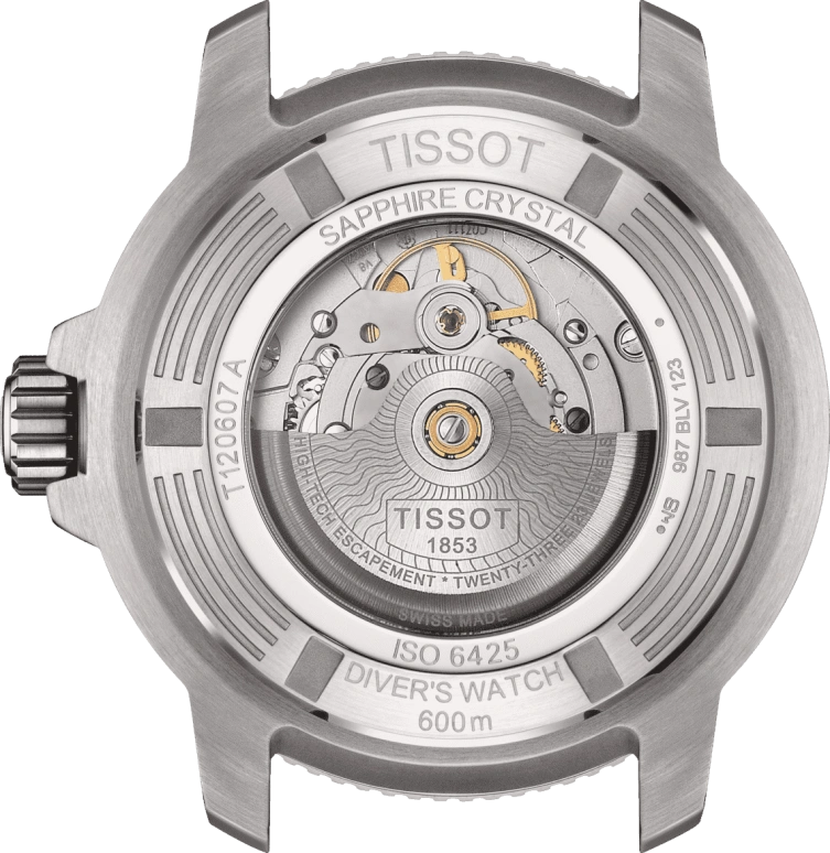 Tissot,Seastar 46mm,46mm,Ceramic,Stainless Steel,Grey,Automatic,Chronograph,Date,Hollow Out,T120,T120.607.17.441.01