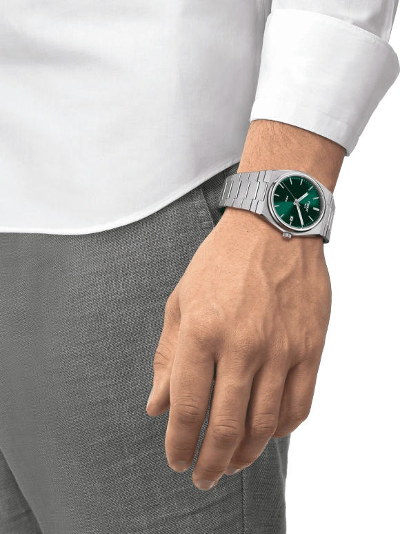 Tissot,PRX 40mm,40mm,Stainless Steel,Green,Quartz,Date,Sapphire,T137,T137.410.11.091.00