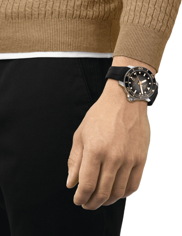 Tissot,Seastar 46mm,46mm,Ceramic,Stainless Steel,Grey,Automatic,Chronograph,Date,Hollow Out,T120,T120.607.17.441.01