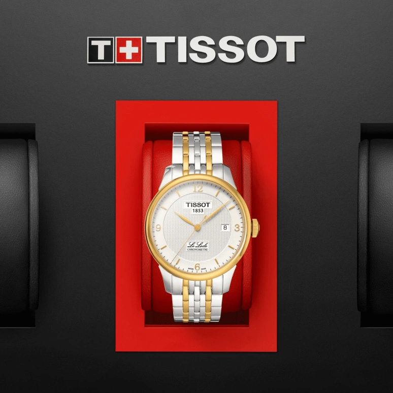 Tissot,Le Locle 39.30mm,39.30mm,Yellow Gold,Stainless Steel,Silver,Automatic,Chronograph,Date,T006,T006.408.22.037.00