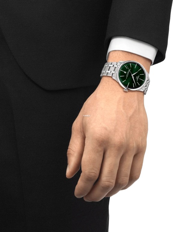 Tissot,Chemin Des Tourelles 42mm,42mm,Stainless Steel,Green,Automatic,Day,In-house Caliber,T139,T139.407.11.091.00