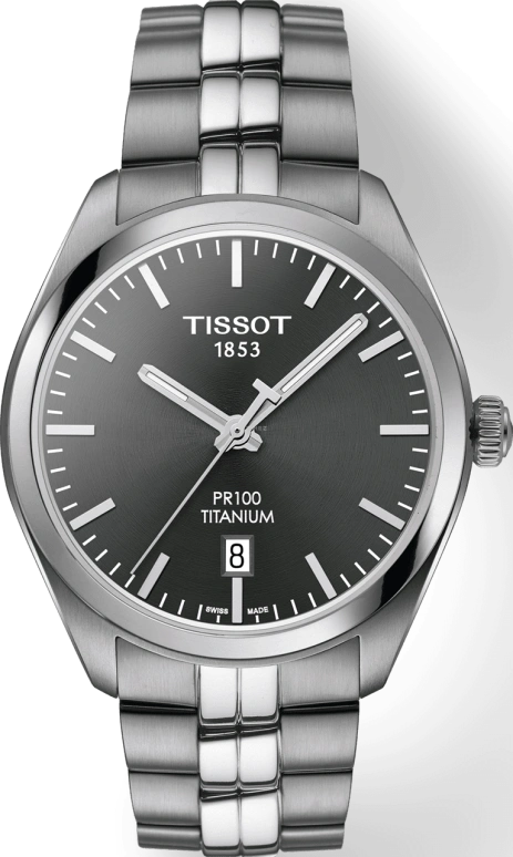 Tissot,PR 100 39mm,39mm,Titanium,Grey,Quartz,Chronograph,Date,T101,T101.410.44.061.00