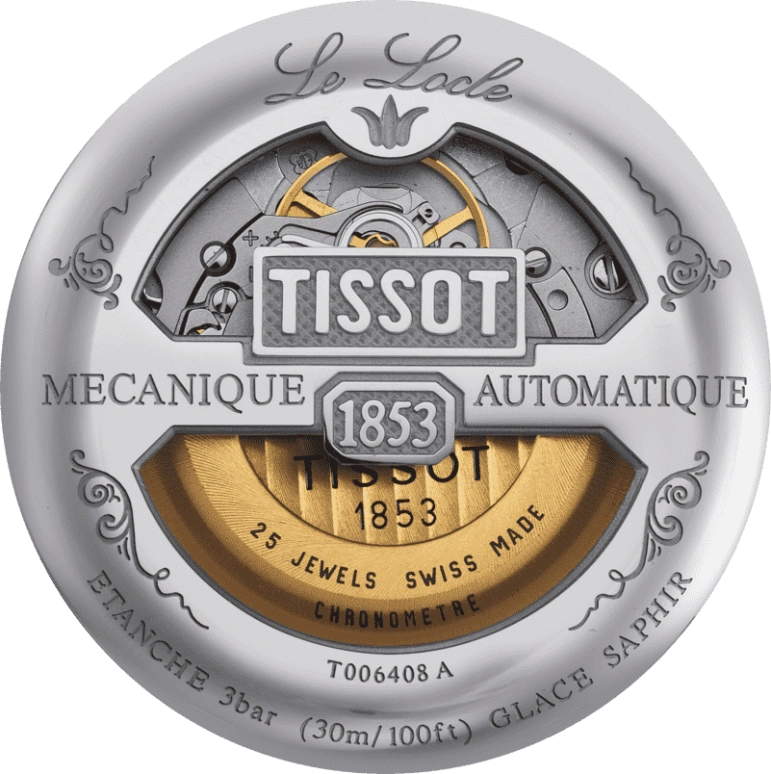 Tissot,Le Locle 39.30mm,39.30mm,Stainless Steel,Silver,Automatic,Chronograph,Date,T006,T006.408.11.037.00