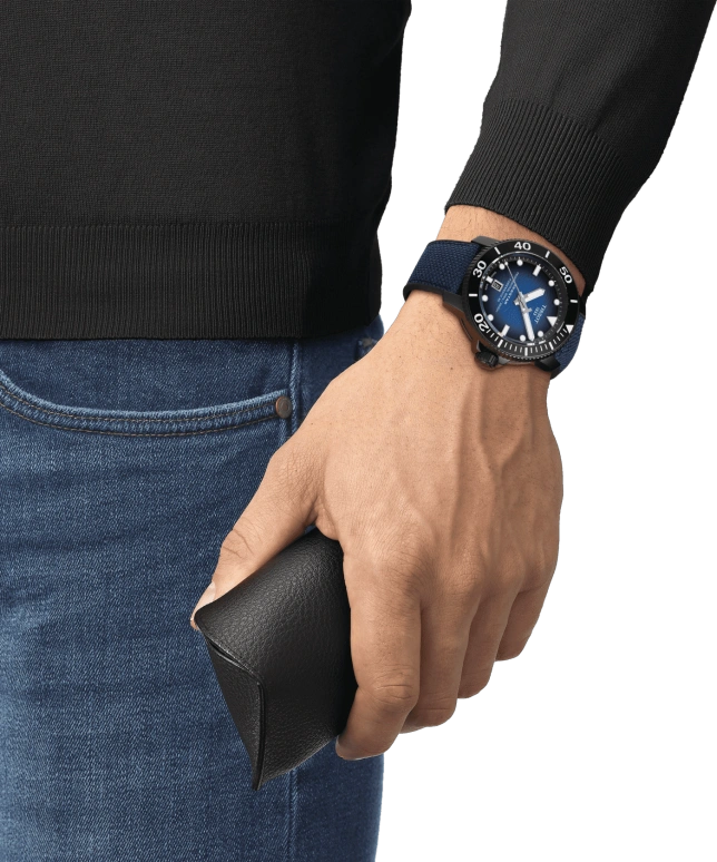 Tissot,Seastar 46mm,46mm,Ceramic,Stainless Steel,Blue,Automatic,Chronograph,Date,Hollow Out,T120,T120.607.37.041.00