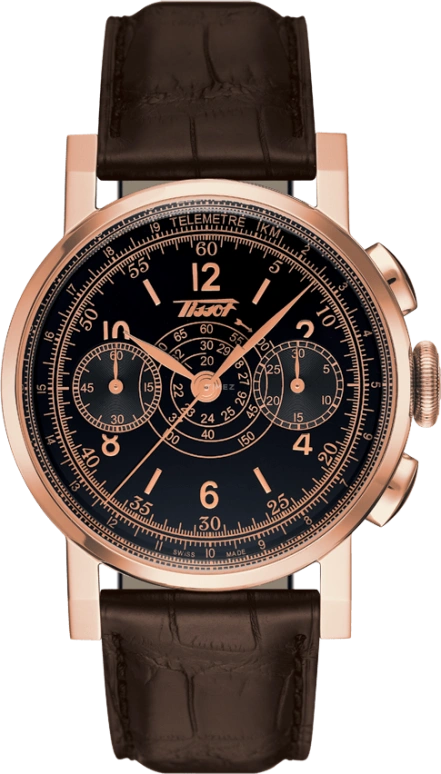 Tissot,Heritage 40mm,40mm,Pink Gold,Black,Automatic,Chronograph,Date,T904,T904.432.76.057.00