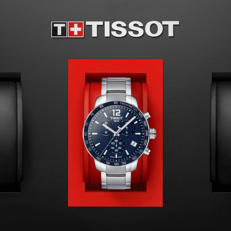 Tissot,Quickster 42mm,42mm,Stainless Steel,Blue,Quartz,Chronograph,Date,Rattrapante,T095,T095.417.11.047.00