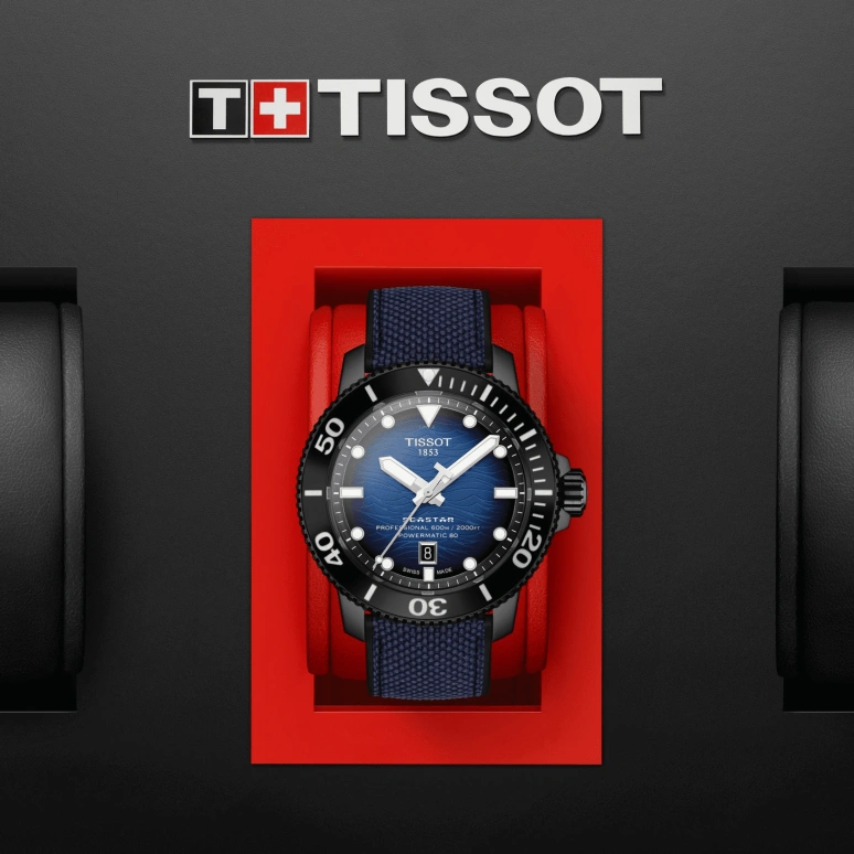 Tissot,Seastar 46mm,46mm,Ceramic,Stainless Steel,Blue,Automatic,Chronograph,Date,Hollow Out,T120,T120.607.37.041.00