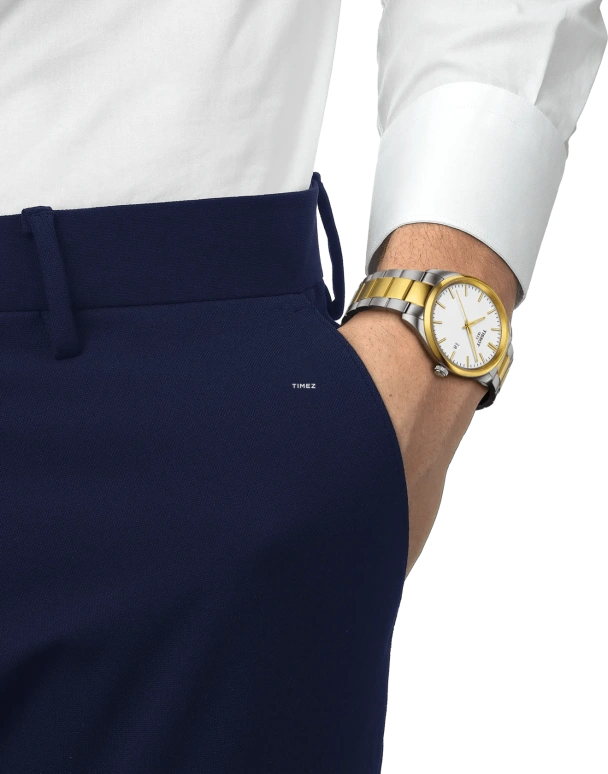 天梭,PR 100 40毫米,40毫米,精钢,白色,石英,日历,蓝宝石,水晶玻璃,T150,T150.410.22.011.00