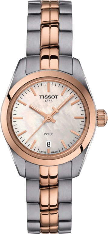 Tissot,PR 100 25mm,25mm,Stainless Steel,White,Quartz,Day,26280hours,T101,T101.010.22.111.01