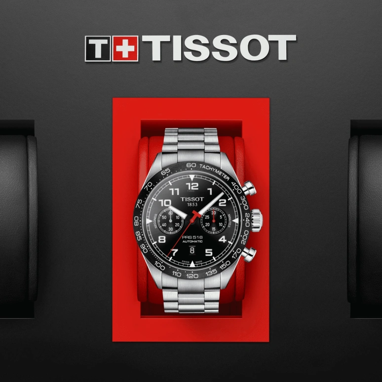 Tissot,PRS 516 45mm,45mm,Ceramic,Stainless Steel,Black,Automatic,Chronograph,Date,T131,T131.627.11.052.00