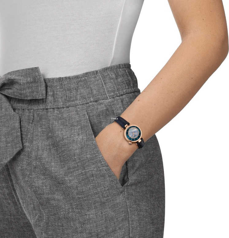 天梭,小美人 28毫米,28毫米,精钢,蓝色,自动上弦,日历,蓝宝石,水晶玻璃,T152,T152.207.36.131.00