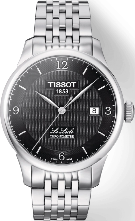 Tissot,Le Locle 39.30mm,39.30mm,Stainless Steel,Black,Automatic,Chronograph,Date,T006,T006.408.11.057.00