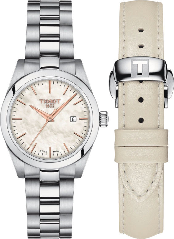 Tissot,T-Lady 29.30mm,29.30mm,Stainless Steel,White,Quartz,Date,26280hours,T132,T132.010.11.111.00