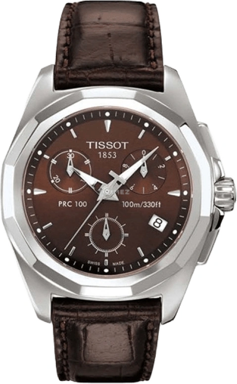 Tissot,PRC 100 34.80mm,34.80mm,Stainless Steel,Brown,Quartz,Chronograph,Date,T008,T008.217.16.291.00