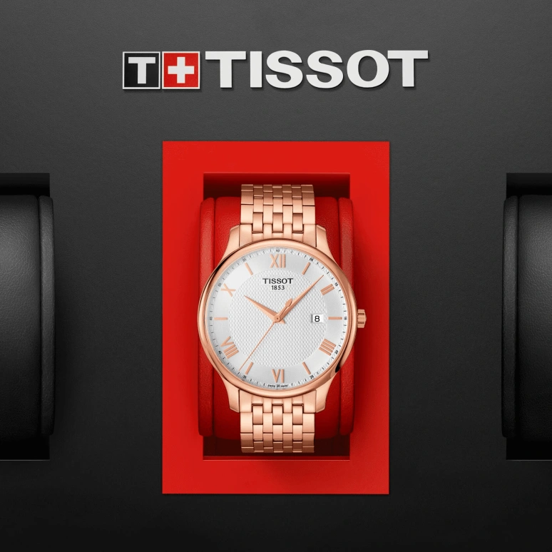 Tissot,T-Classic 42mm,42mm,Stainless Steel,Rose Gold,Silver White,Quartz,26280hours,Sapphire,Crystal Glass,T063,T063.610.33.038.00