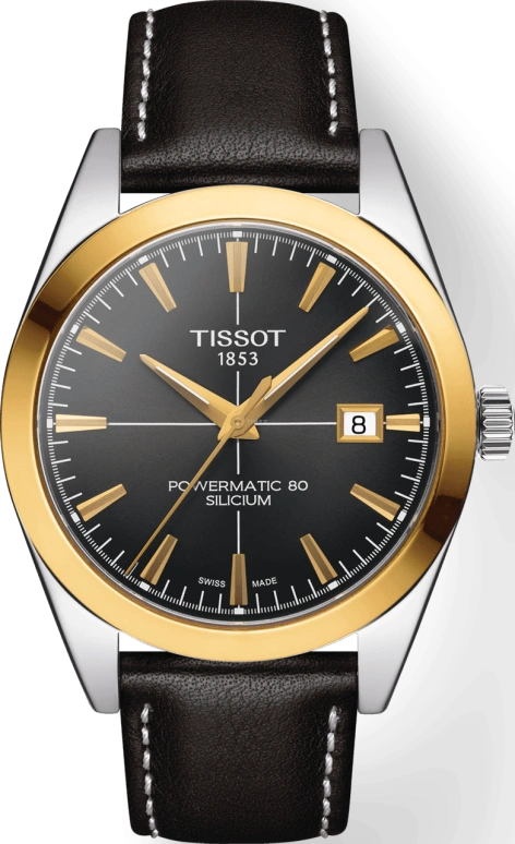 Tissot,Gentleman 40mm,40mm,Yellow Gold,Stainless Steel,Grey,Automatic,Date,80hours,T927,T927.407.46.061.01