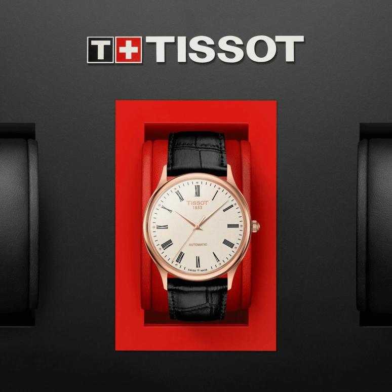 Tissot,T-Gold 39.80mm,39.80mm,Rose Gold,Beige,Automatic,42hours,In-house Caliber,T926,T926.407.76.263.00