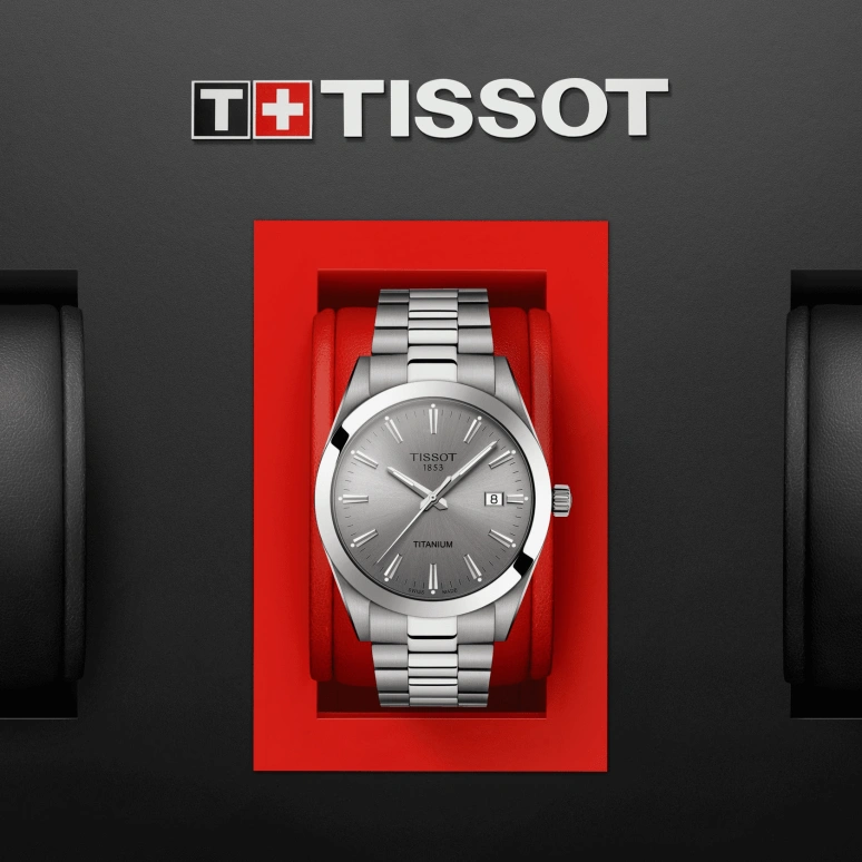 Tissot,Gentleman 40mm,40mm,Titanium,Grey,Quartz,Date,Sapphire,T127,T127.410.44.081.00