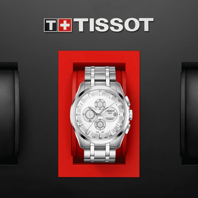 Tissot,Couturier 43mm,43mm,Stainless Steel,Silver,Automatic,Chronograph,Date,Anti-magnetic,T035,T035.627.11.031.00